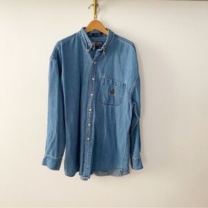 Vintage Ralph Lauren - Chaps - denim button down - Large